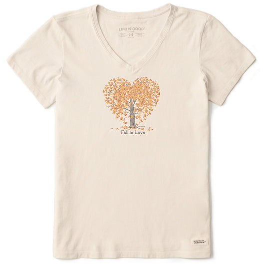 Women's Fall in Love Short Sleeve Crusher Vee