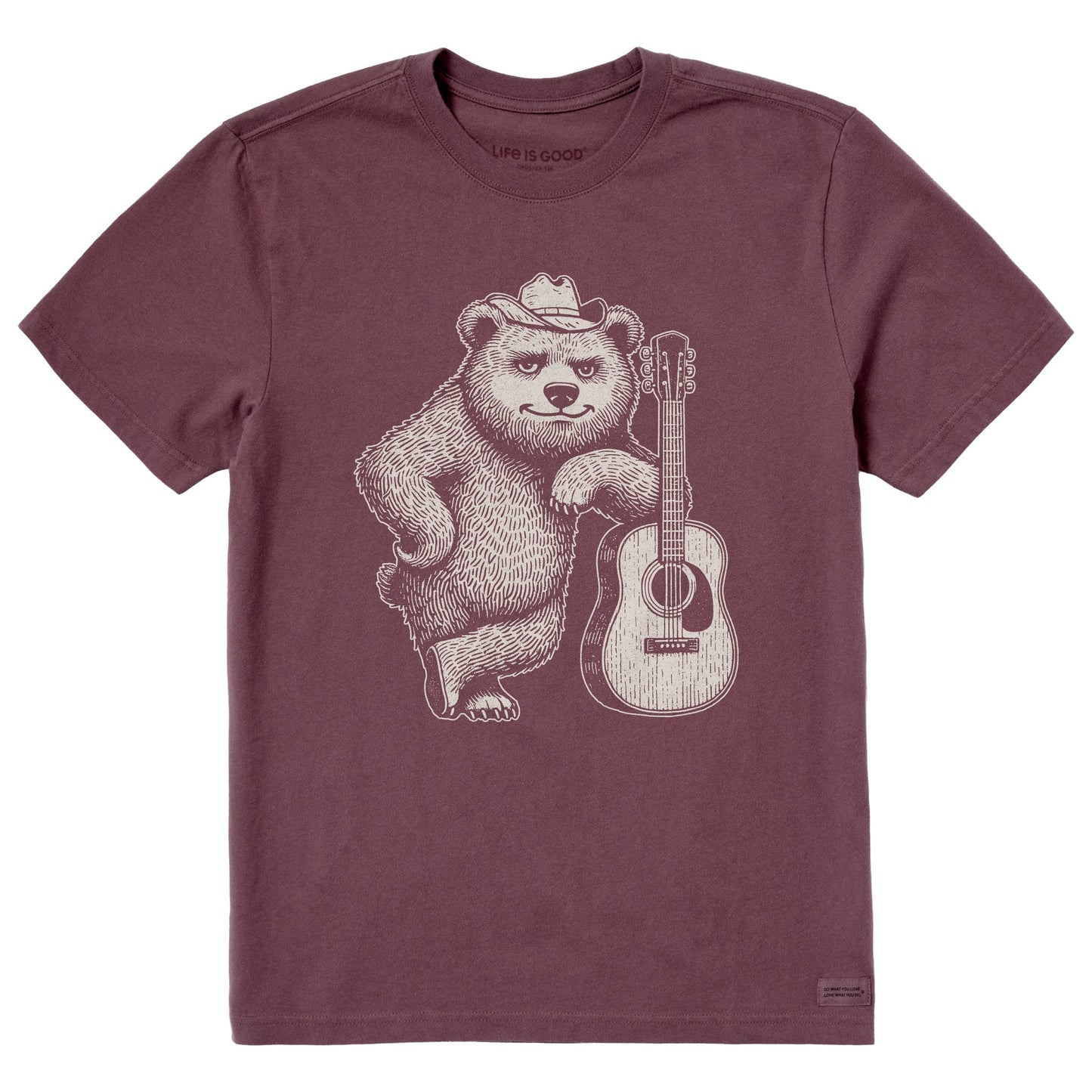 Men's Bear Guitar Short Sleeve Crusher Tee