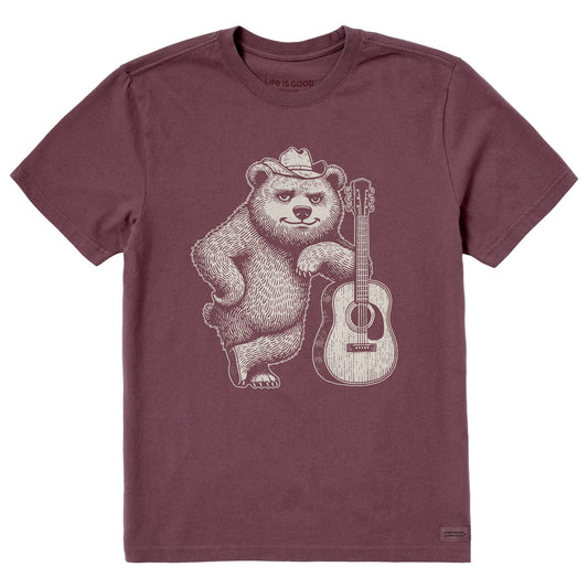 Men's Bear Guitar Short Sleeve Crusher Tee