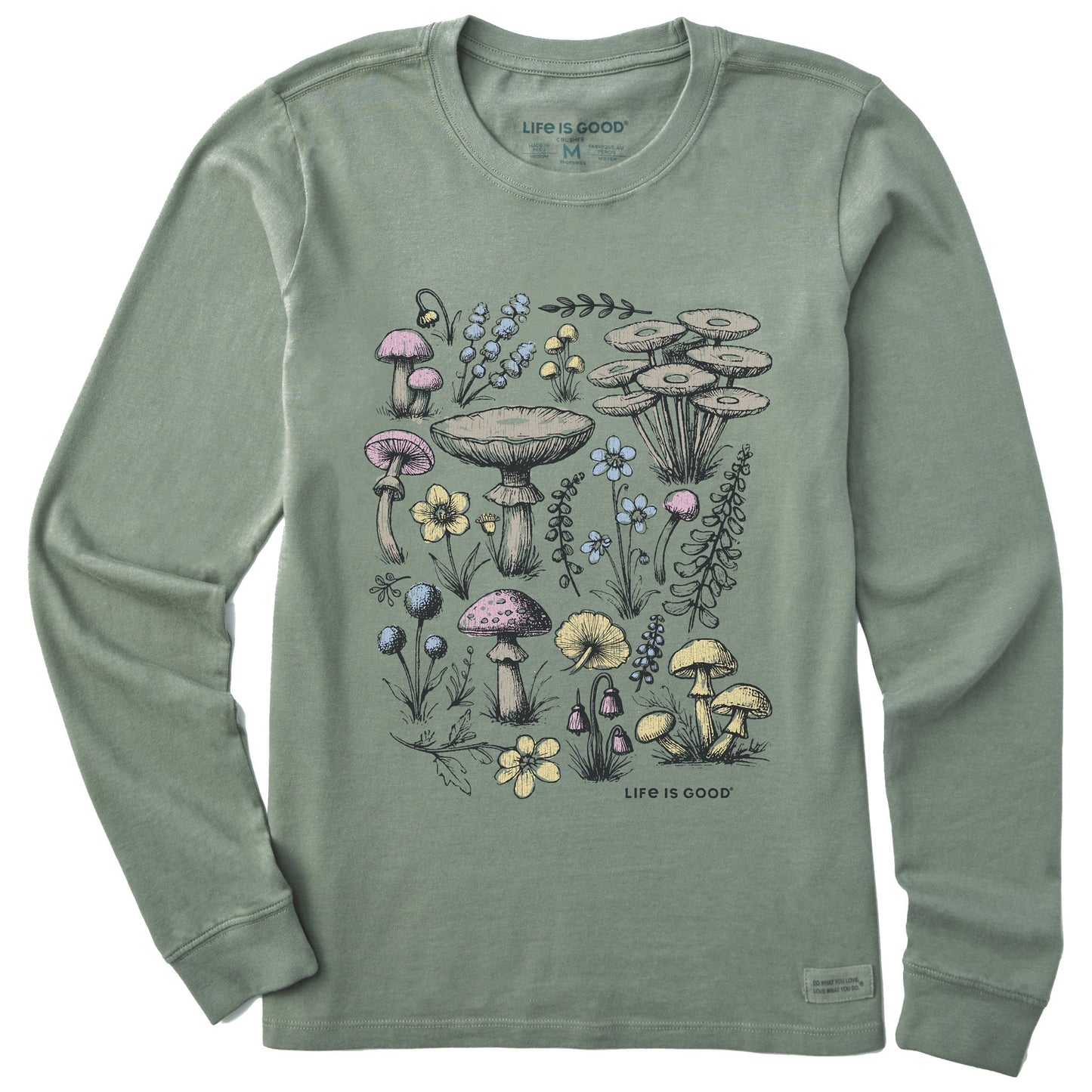 Women's Collection of Mushrooms Long Sleeve Crusher Tee