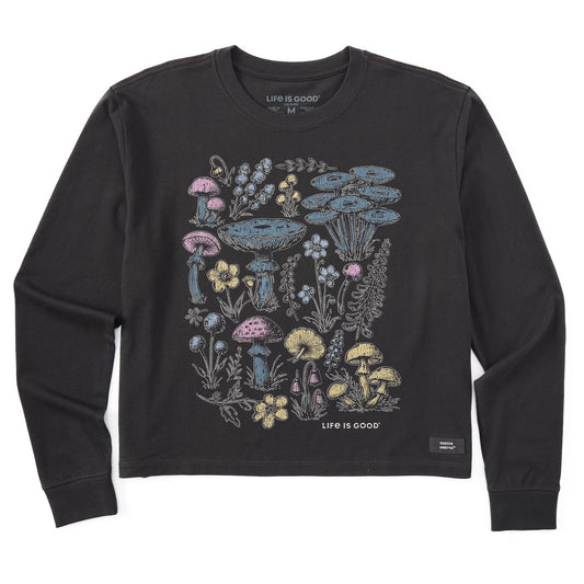Women's Collection of Mushrooms Long Sleeve Crusher Boxy Tee
