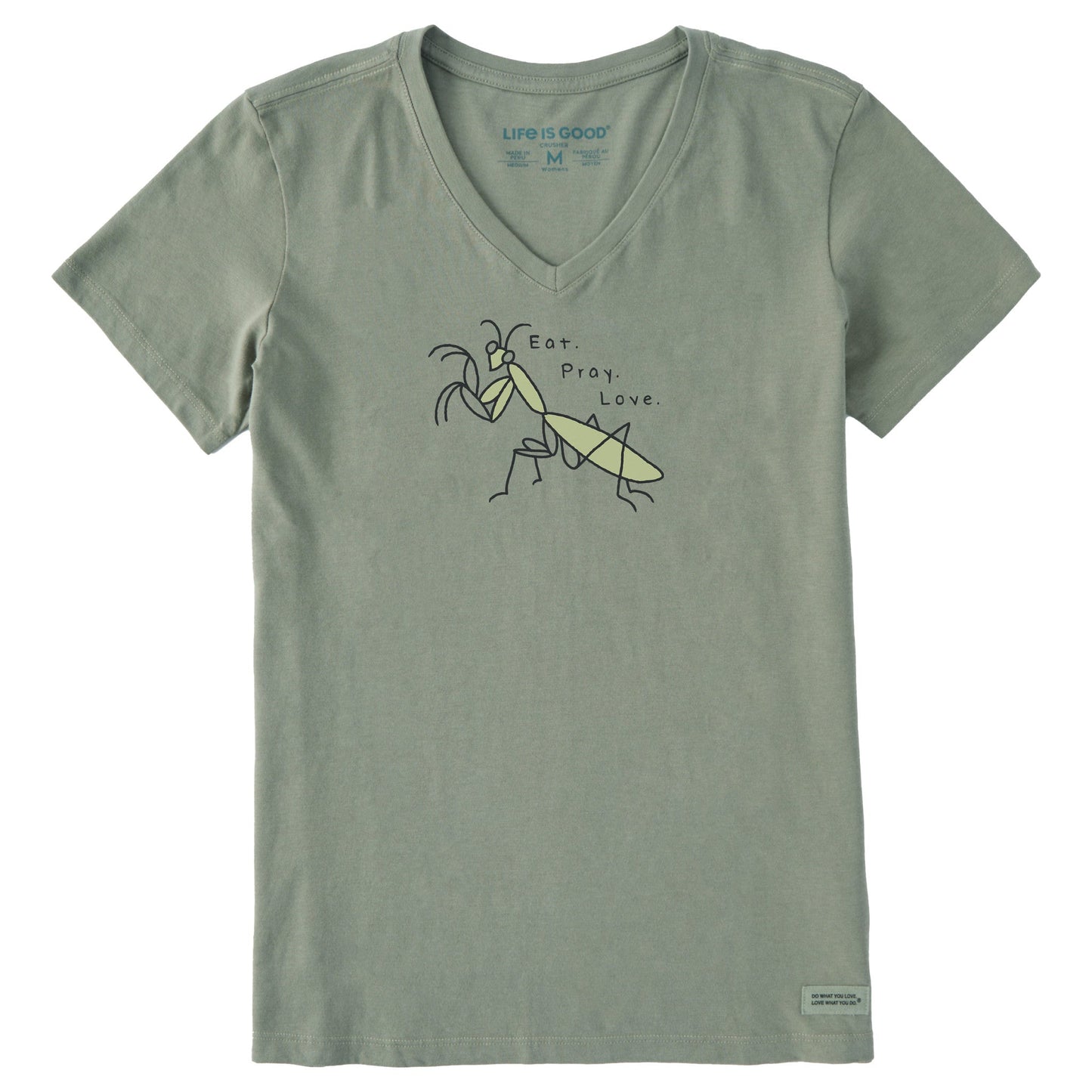Women's Eat Pray Love Mantis Short Sleeve Vee