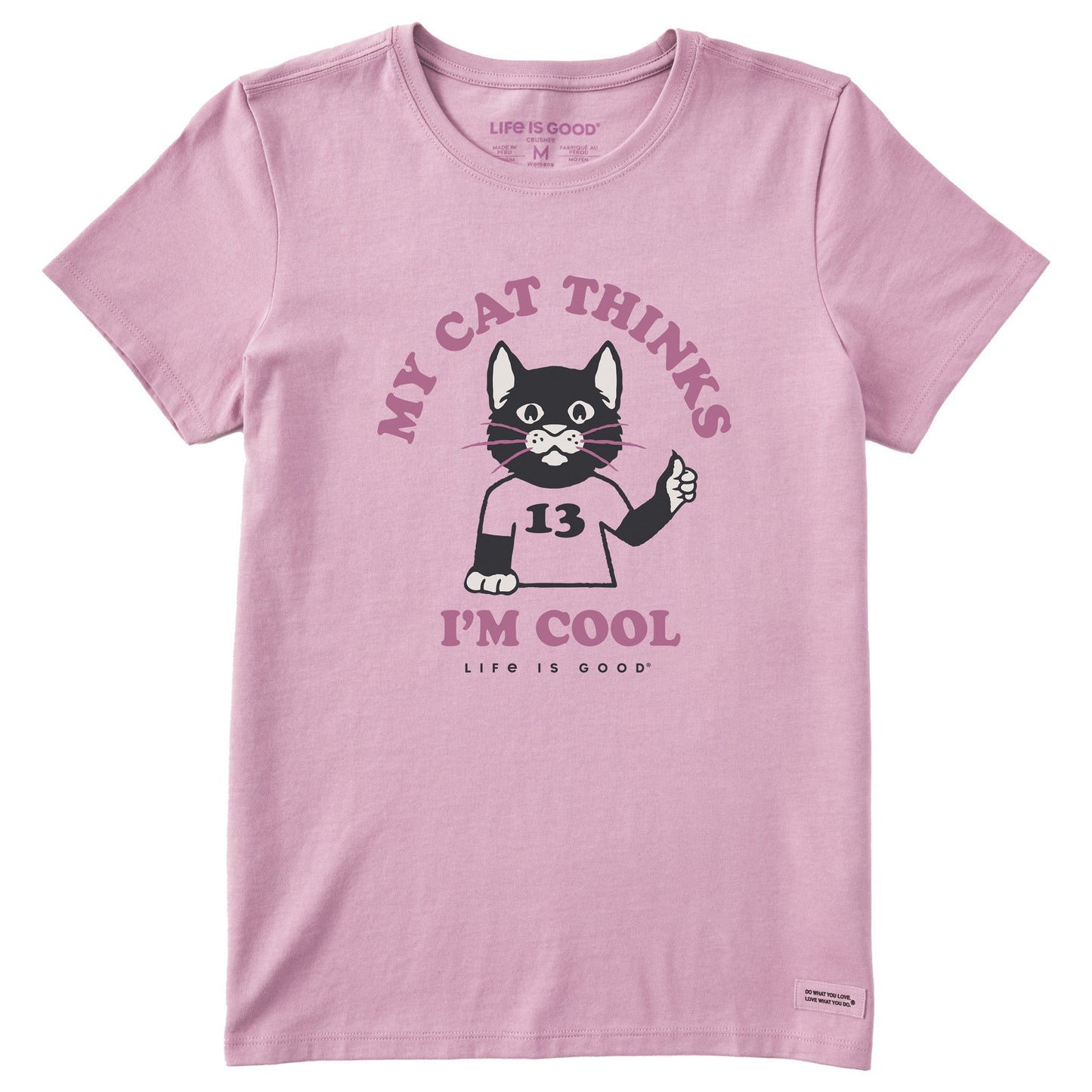 Women's My Cat Thinks I'm Cool Short Sleeve Crusher Tee