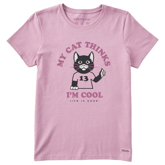 Women's My Cat Thinks I'm Cool Short Sleeve Crusher Tee