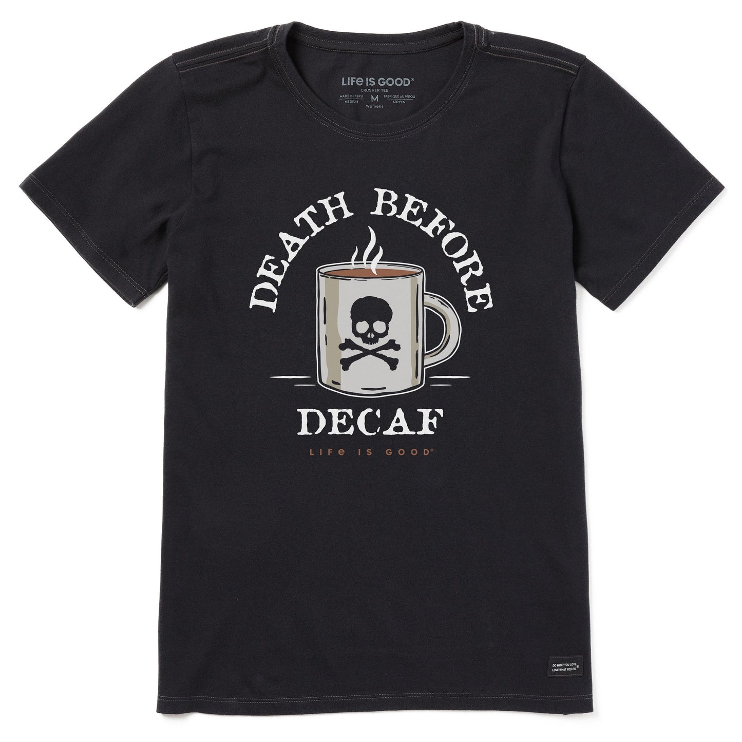 Women's Death Before Decaf Short Sleeve Crusher Tee