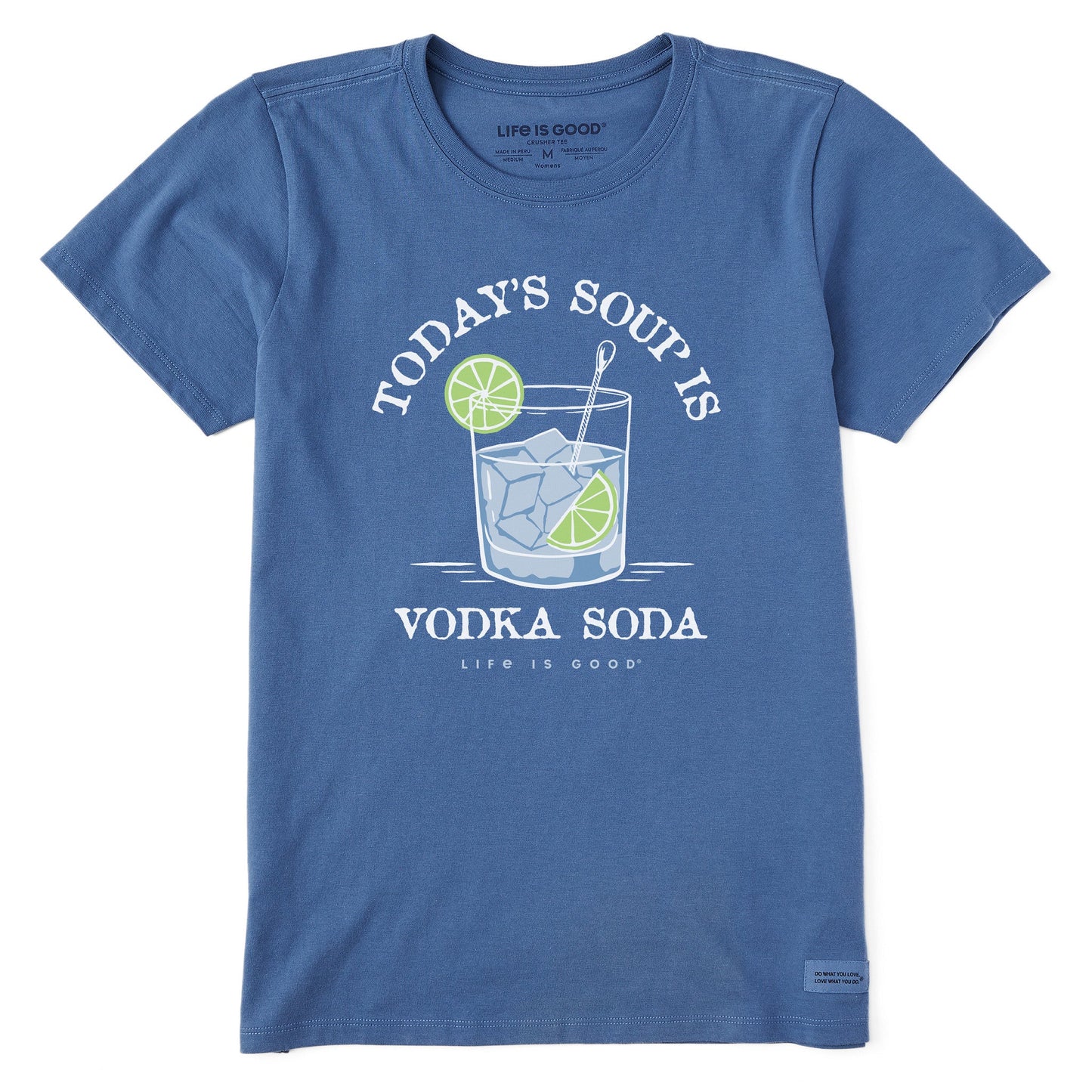 Women's Vodka Soda Soup Cocktail Short Sleeve Crusher Tee