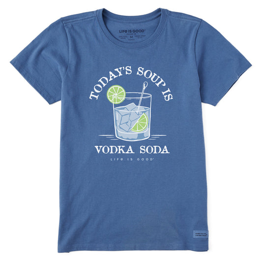 Women's Vodka Soda Soup Cocktail Short Sleeve Crusher Tee