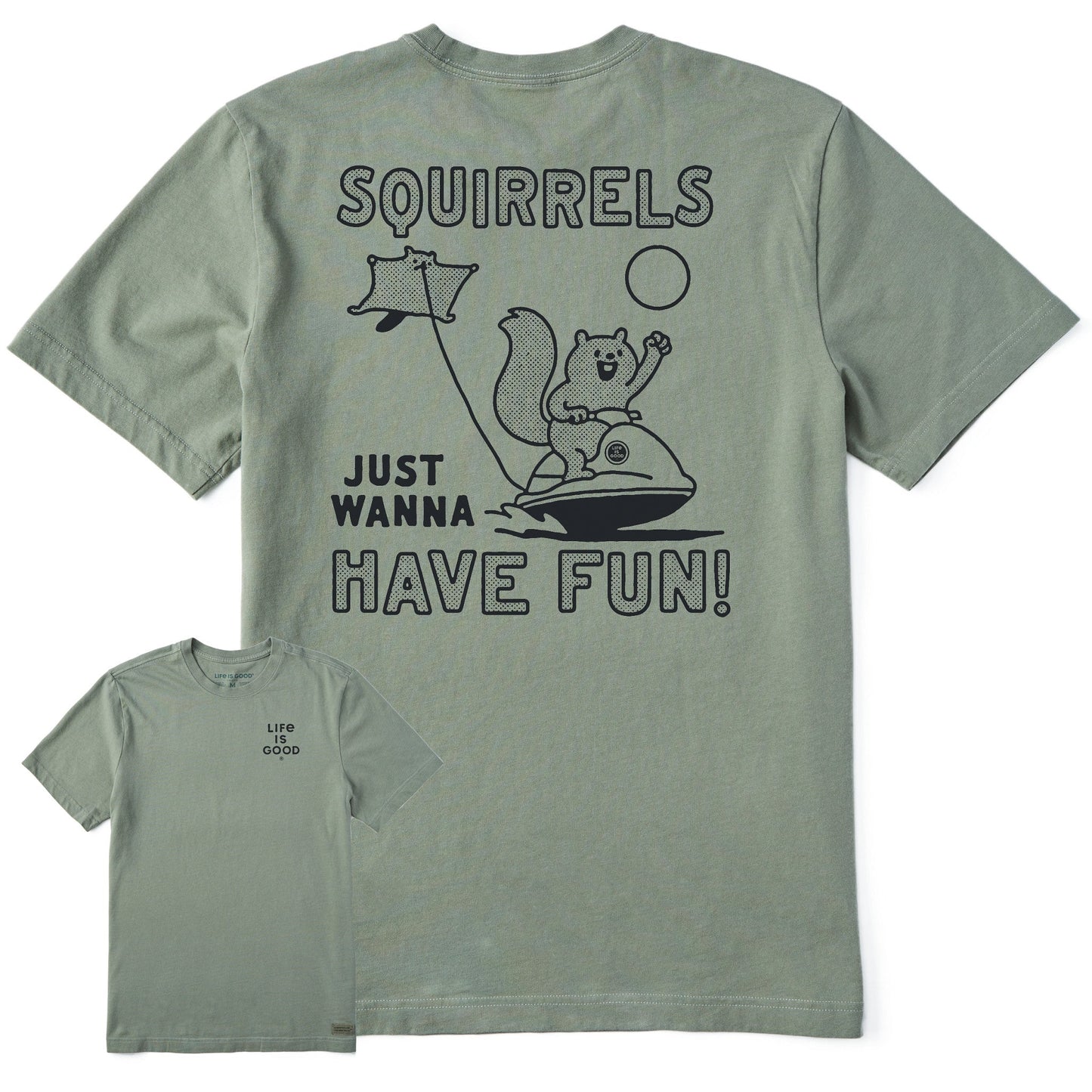 Men's Squirrels Just Wanna Have Fun Short Sleeve Crusher Tee