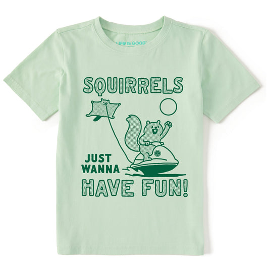 Kids Squirrels Just Wanna Have Fun Short Sleeve Crusher Tee