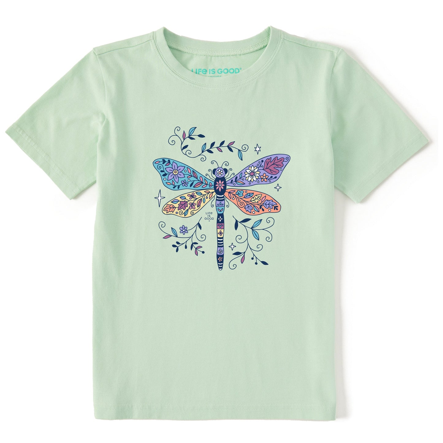 Kids Patchwork Dragonfly Short Sleeve Crusher Tee