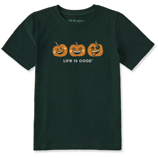 Kids Emoji Pumpkins Short Sleeve Crusher Tee