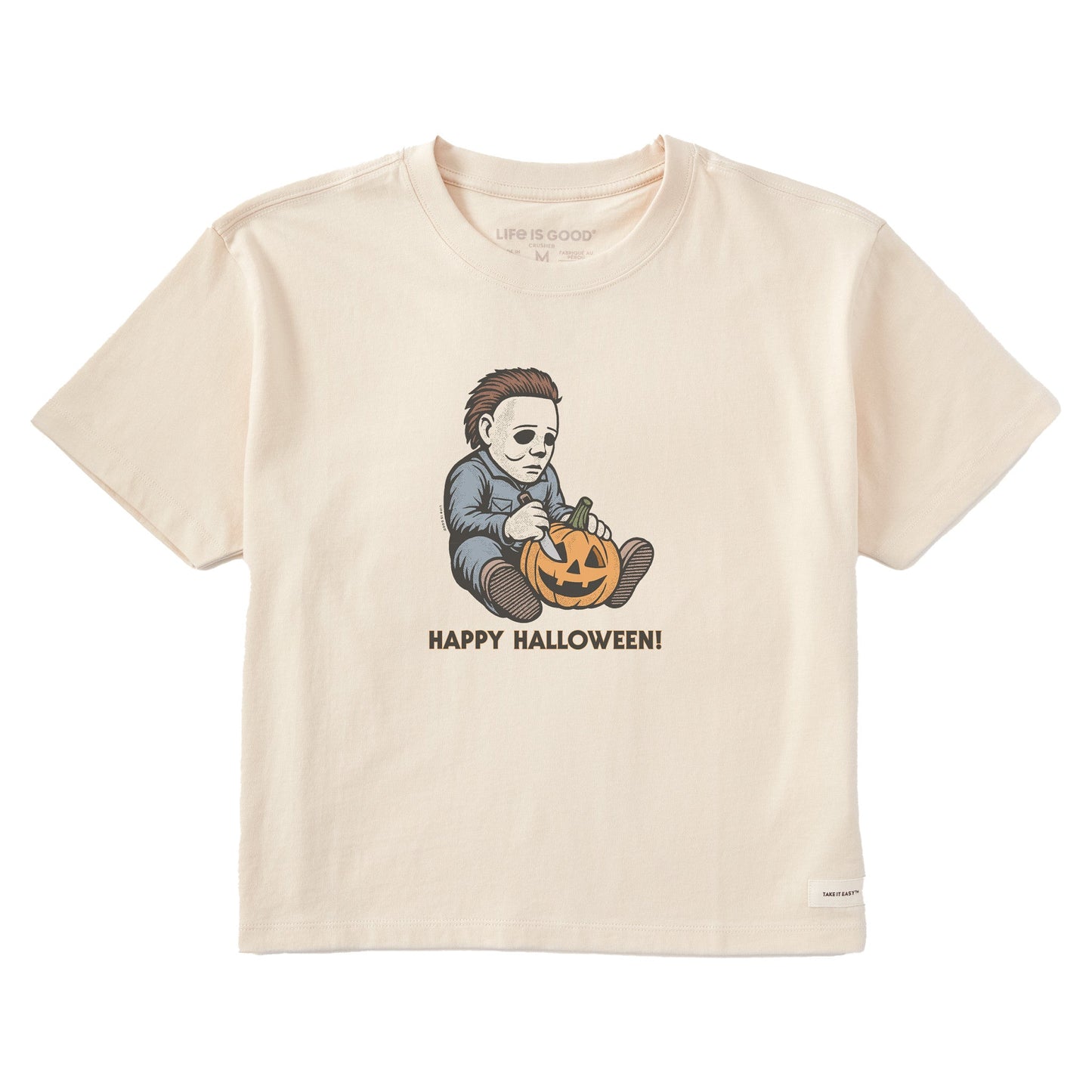 Women's Happy Halloween Carving Short Sleeve Crusher Boxy Tee