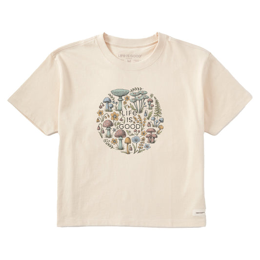 Women's Mushroom Circle Short Sleeve Crusher Boxy Tee