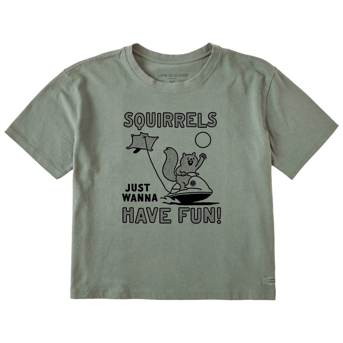 Women's Squirrels Just Wanna Have Fun Short Sleeve Crusher Boxy Tee
