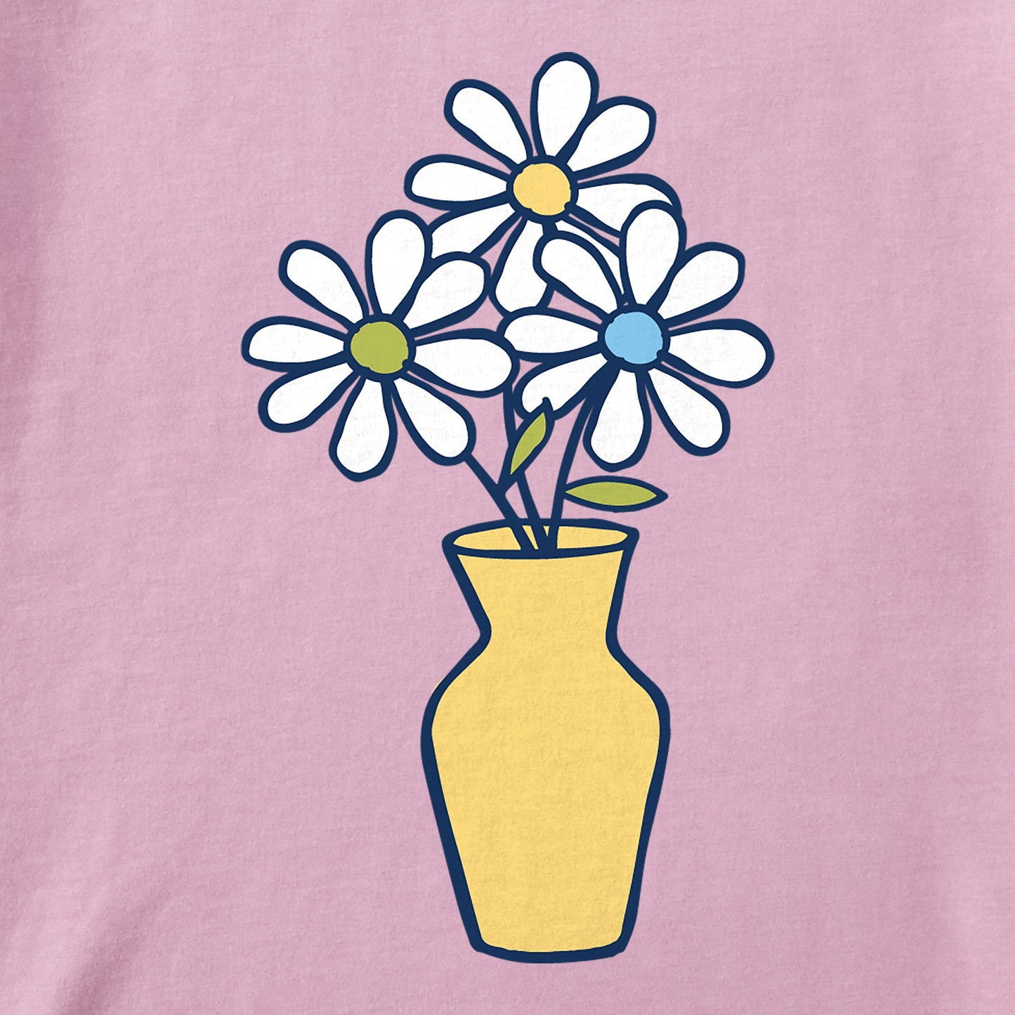 Women's Daisy Vase Short Sleeve Crusher Vee