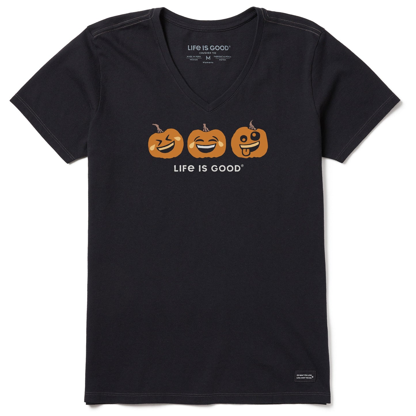 Women's Emoji Pumpkins Short Sleeve Crusher Vee