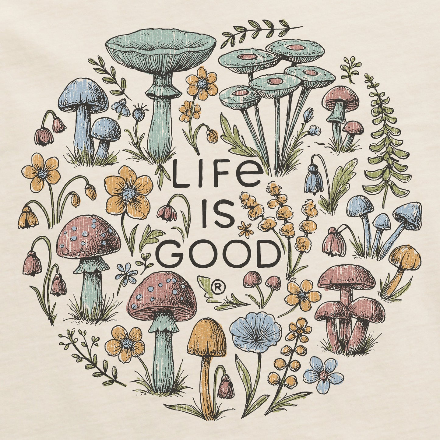 Women's Mushroom Circle Short Sleeve Crusher Tee