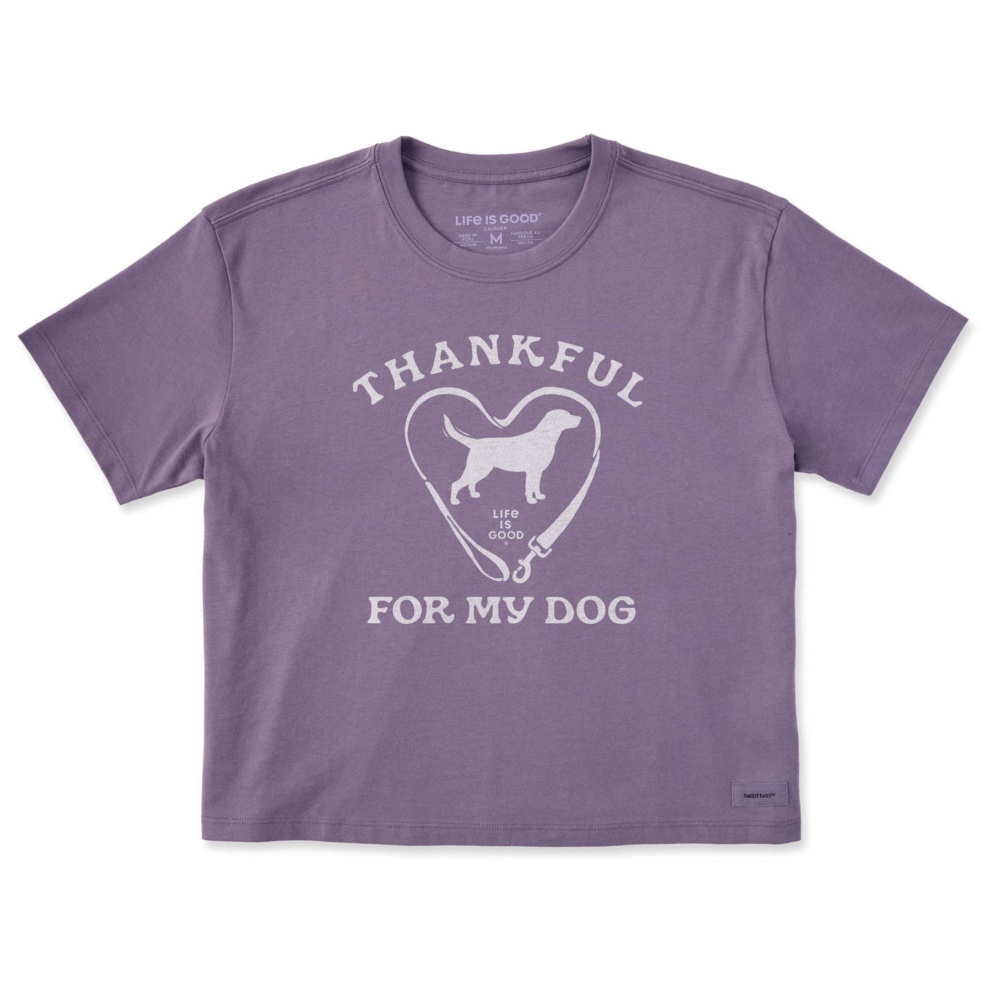 Women's Thankful for my Dog Short Sleeve Crusher Boxy Tee
