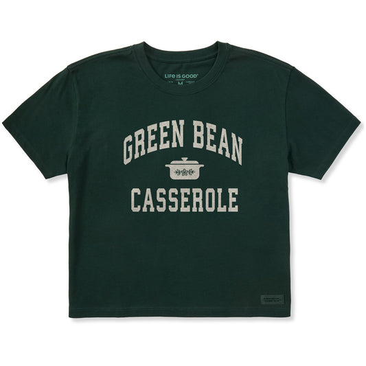 Women's Green Bean Casserole Athletic Arch Short Sleeve Crusher Boxy Tee