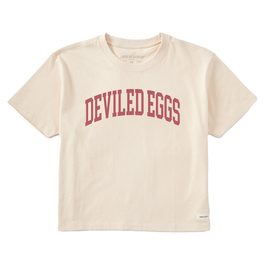 Women's Deviled Eggs Athletic Arch Short Sleeve Crusher Boxy Tee