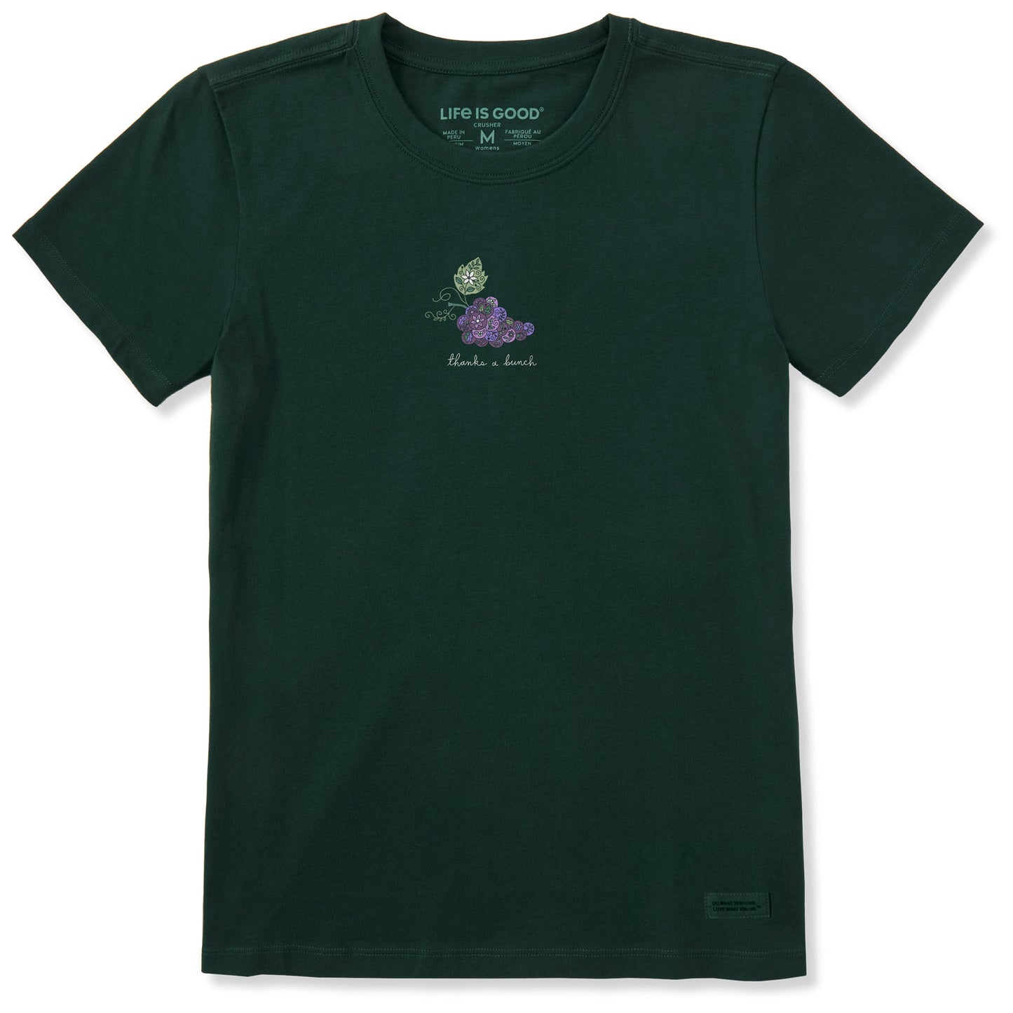 Women's Thanks a Bunch Grapes Mini Doodle Short Sleeve Crusher Tee