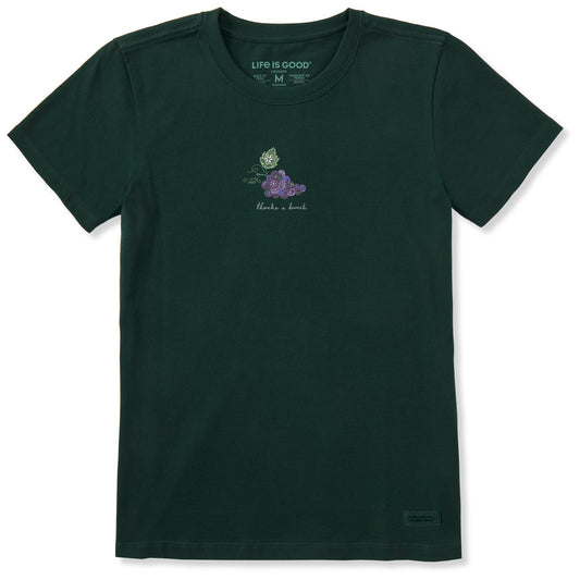 Women's Thanks a Bunch Grapes Mini Doodle Short Sleeve Crusher Tee