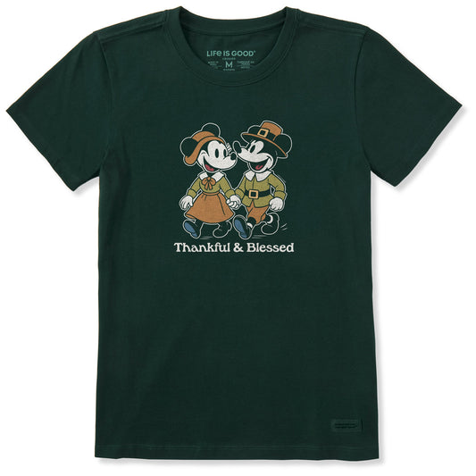 Women's Thankful and Blessed Winnie Short Sleeve Crusher Tee