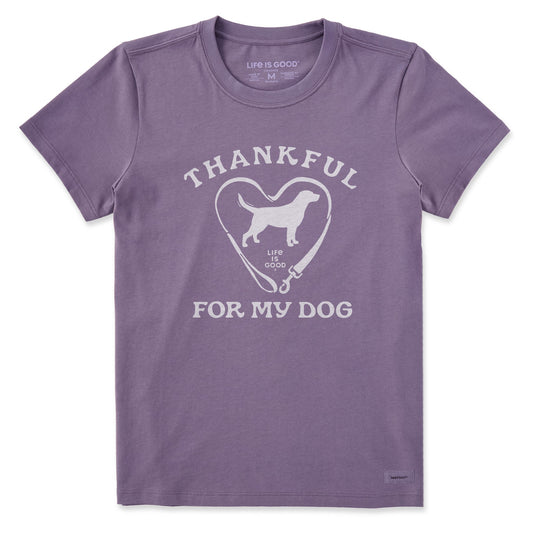 Women's Thankful for my Dog Short Sleeve Crusher Tee