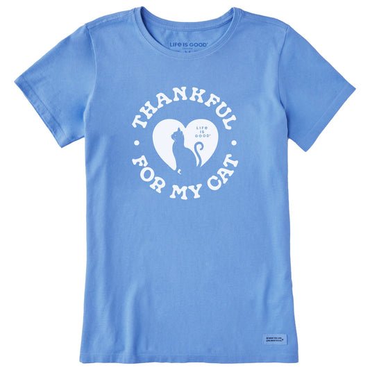 Women's Thankful for my Cat Short Sleeve Crusher Tee