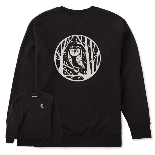 Adult Unisex Owl in the Trees Every Wear Crew Sweatshirt