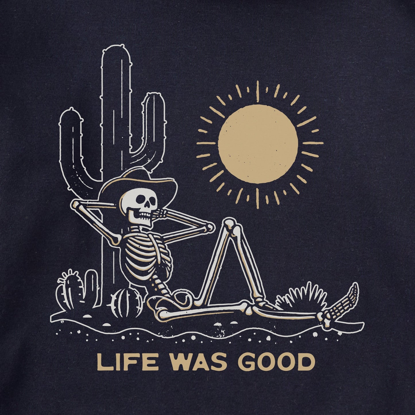 Adult Unisex Life was Good Cowboy Skull Every Wear Hoodie Sweatshirt