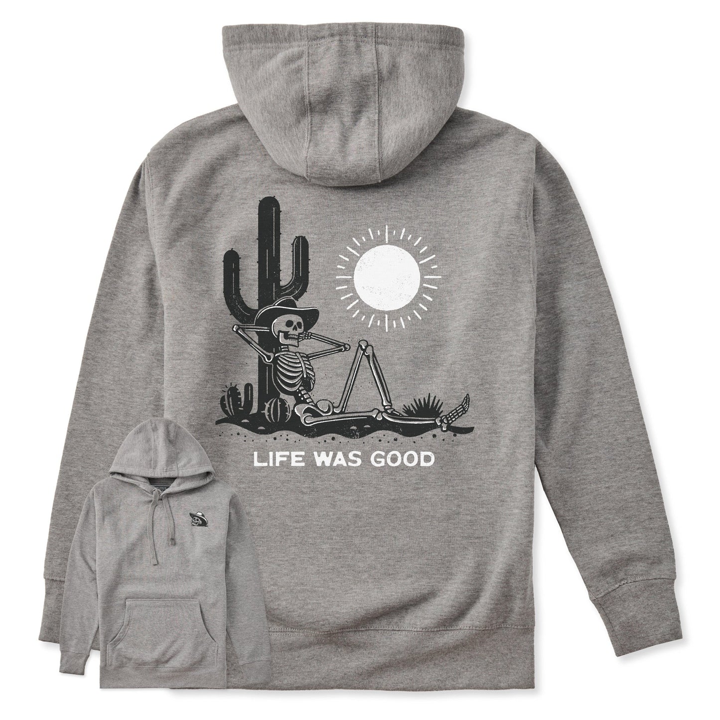 Adult Unisex Life was Good Cowboy Skull Every Wear Hoodie Sweatshirt