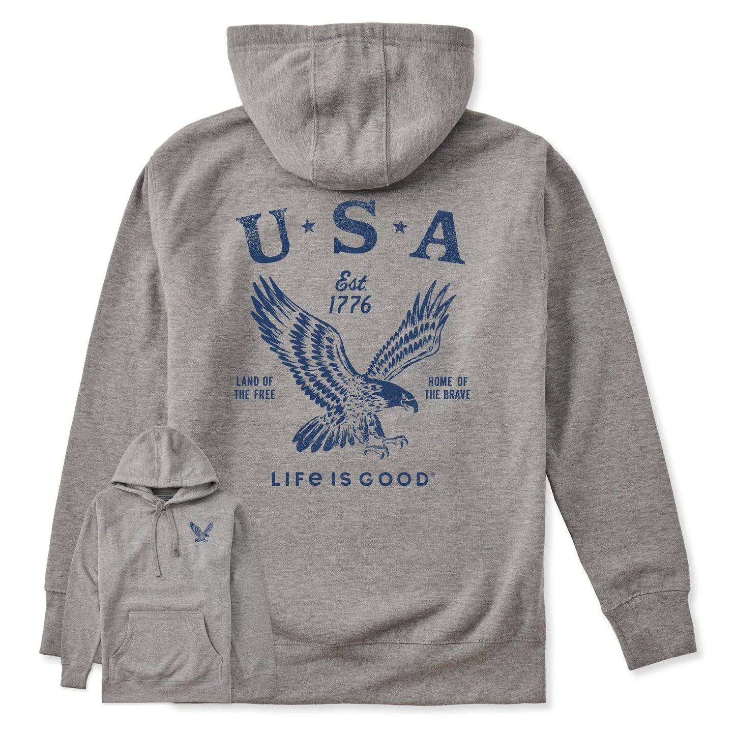 Adult Unisex USA 1776 Eagle Every Wear Hoodie Sweatshirt