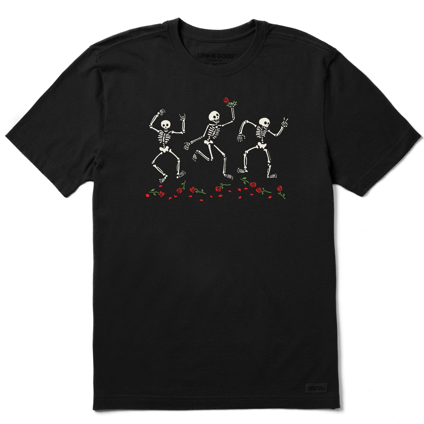 Men's Skeletons and Roses Short Sleeve Crusher Tee