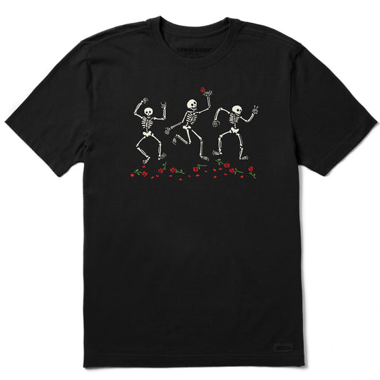 Men's Skeletons and Roses Short Sleeve Crusher Tee