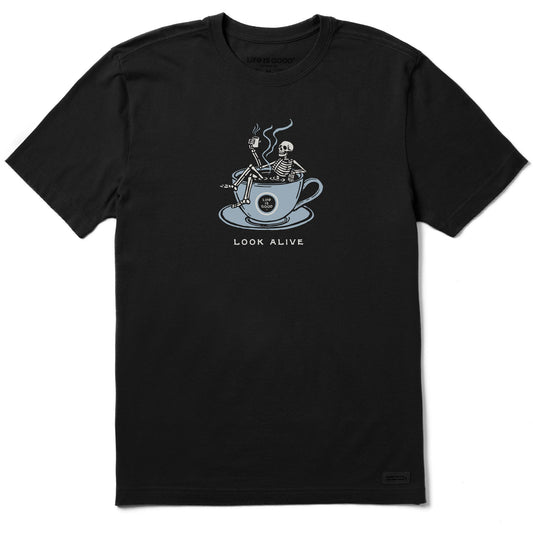 Men's Look Alive Skeleton Coffee Short Sleeve Crusher Tee