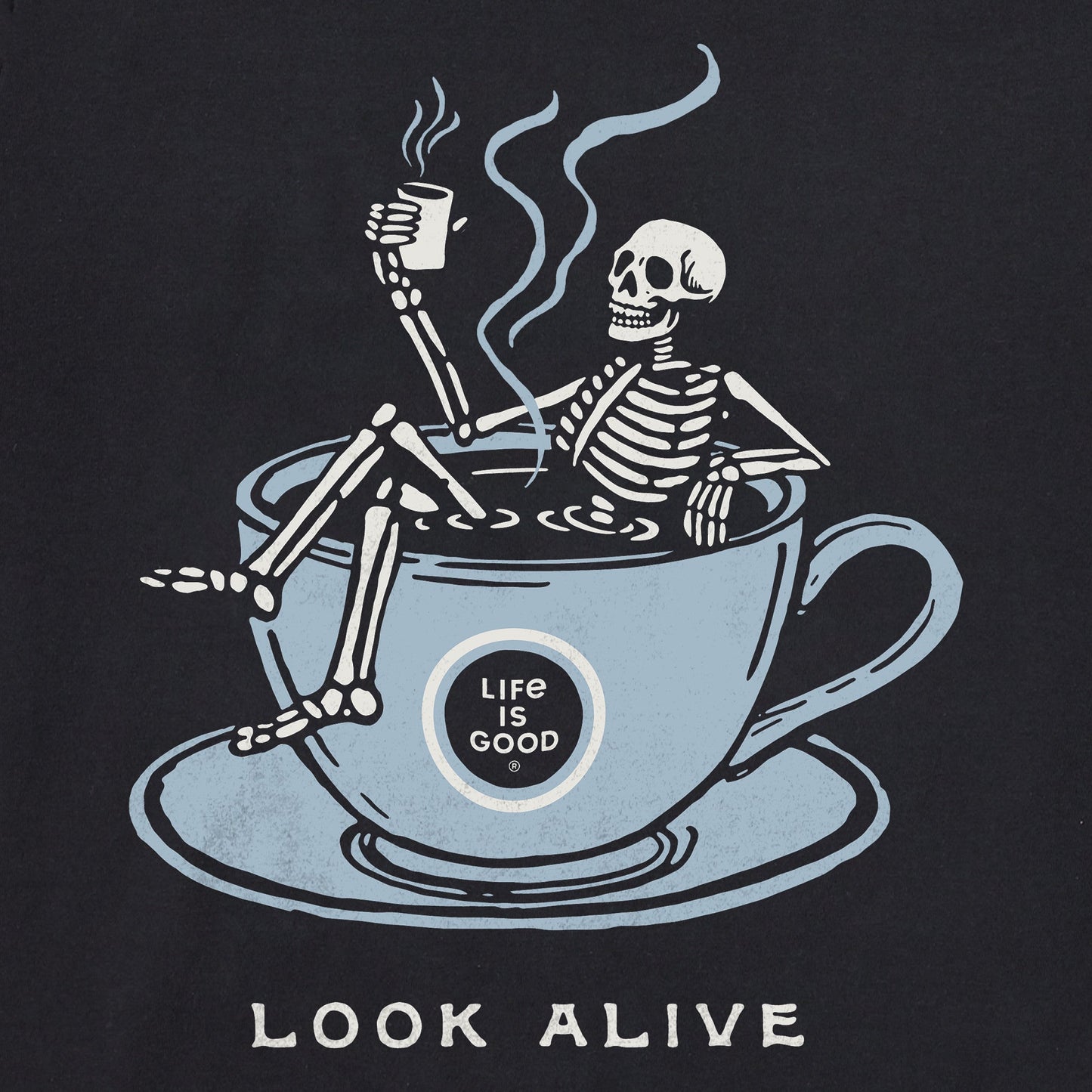 Men's Look Alive Skeleton Coffee Short Sleeve Crusher Tee