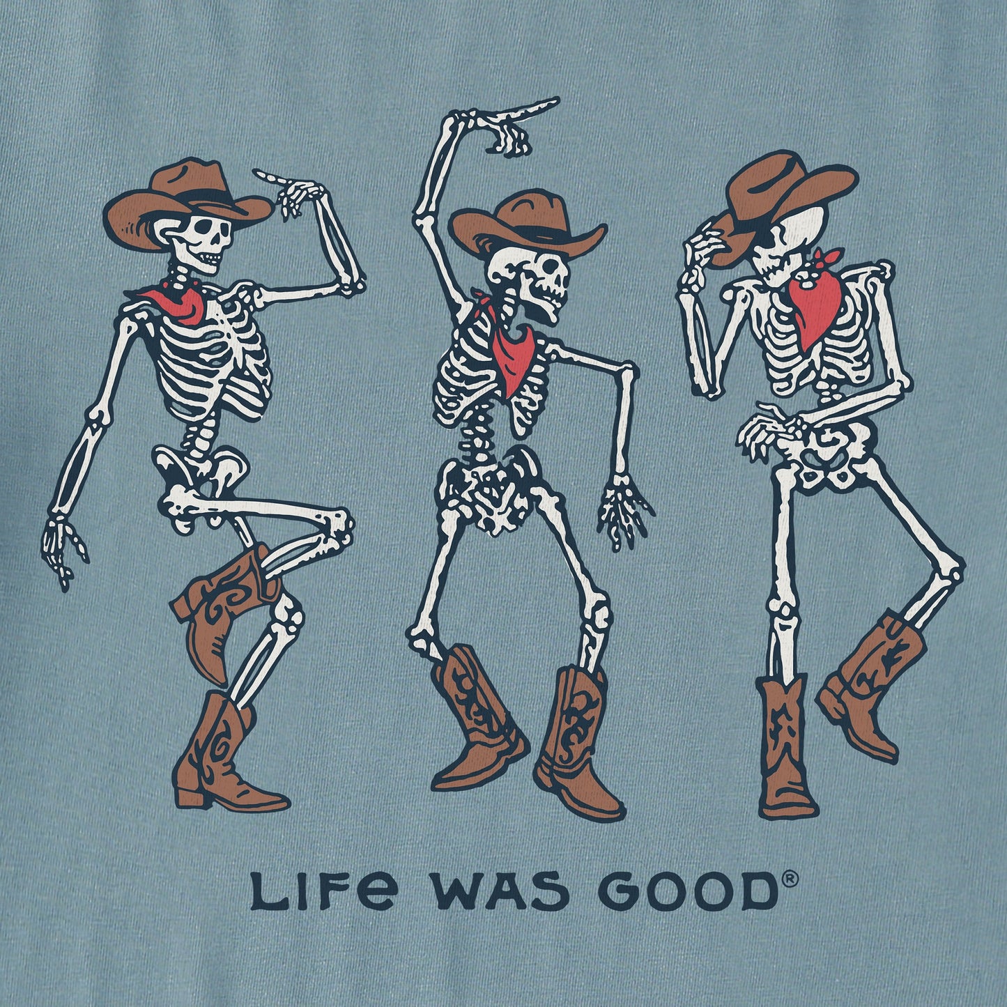 Men's Dancing Cowboy Skeletons Short Sleeve Crusher Tee