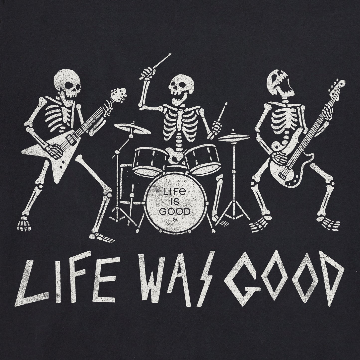 Men's Life Was Good Rock Band Short Sleeve Crusher Tee