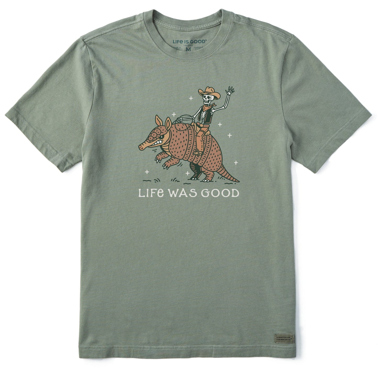 Men's Life Was Good Armadillo Short Sleeve Crusher Tee