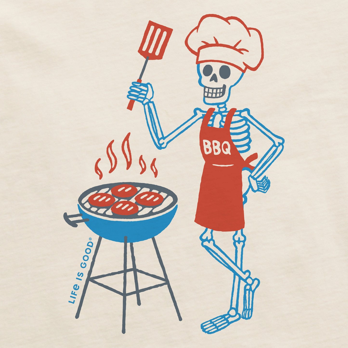 Men's BBQ Skeleton Short Sleeve Crusher Tee