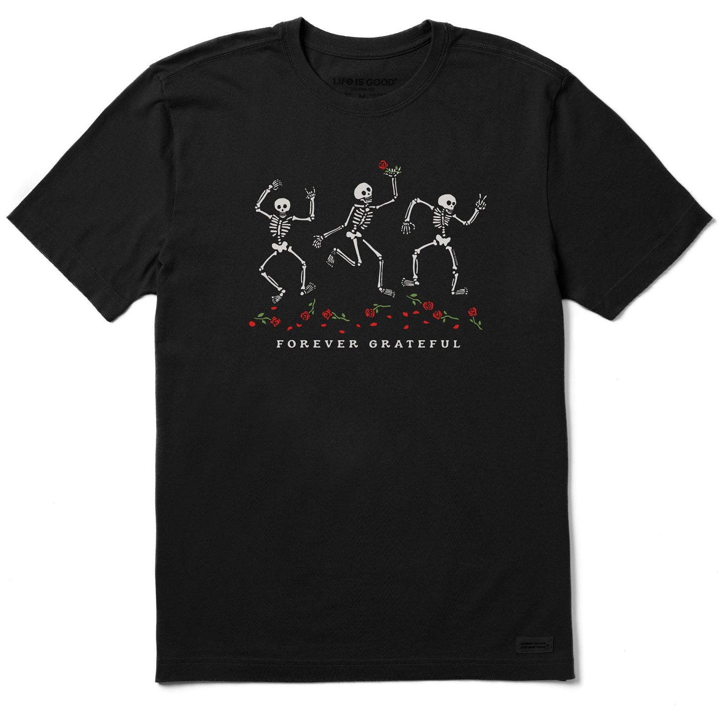 Men's Forever Grateful Dancing Skeletons Short Sleeve Crusher Tee