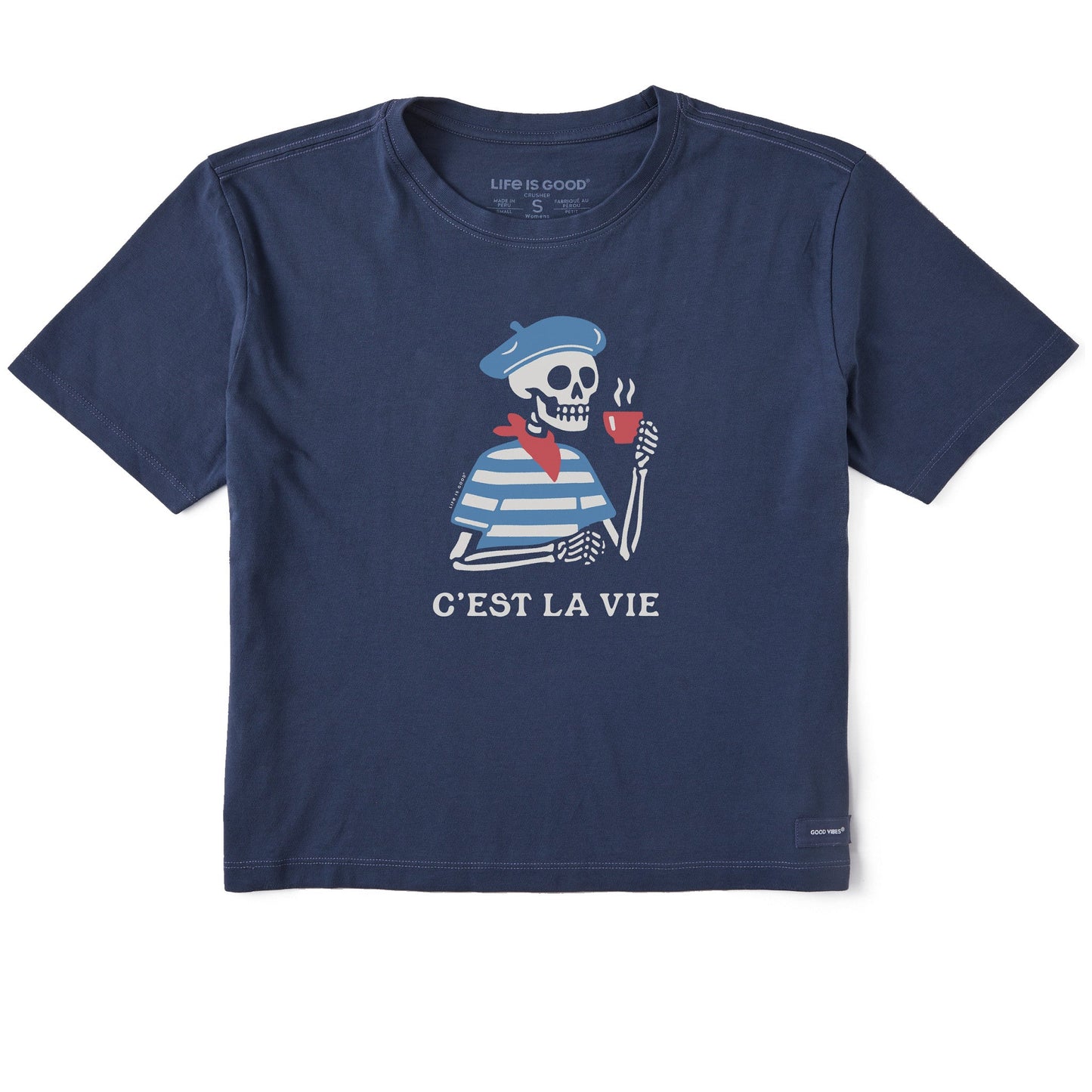 Women's C'est La Vie Skeleton Short Sleeve Crusher Boxy Tee