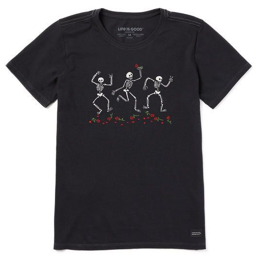 Women's Skeletons and Roses Short Sleeve Crusher Tee