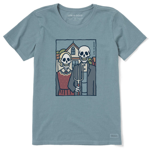 Women's Gothic Skeletons Short Sleeve Crusher Tee