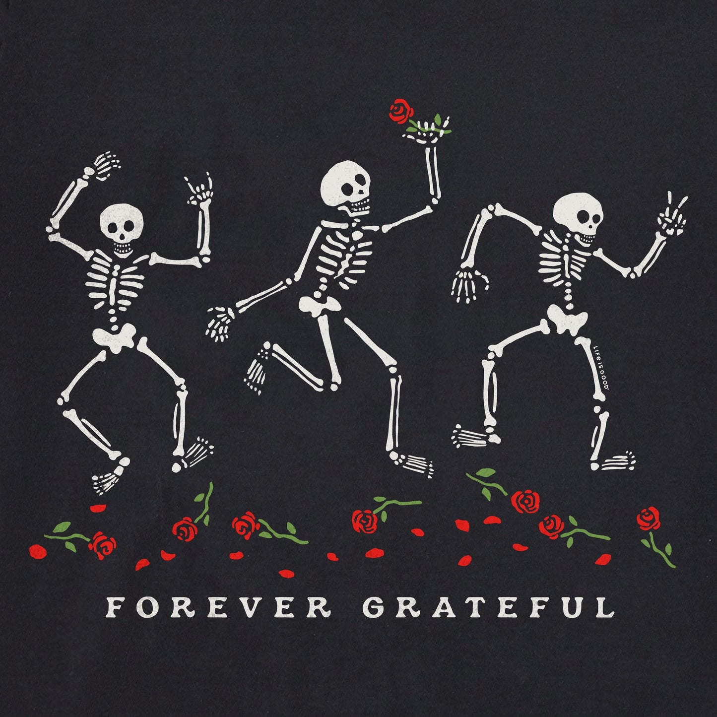 Women's Forever Grateful Dancing Skeletons Crusher-LITE Shrunken Tee