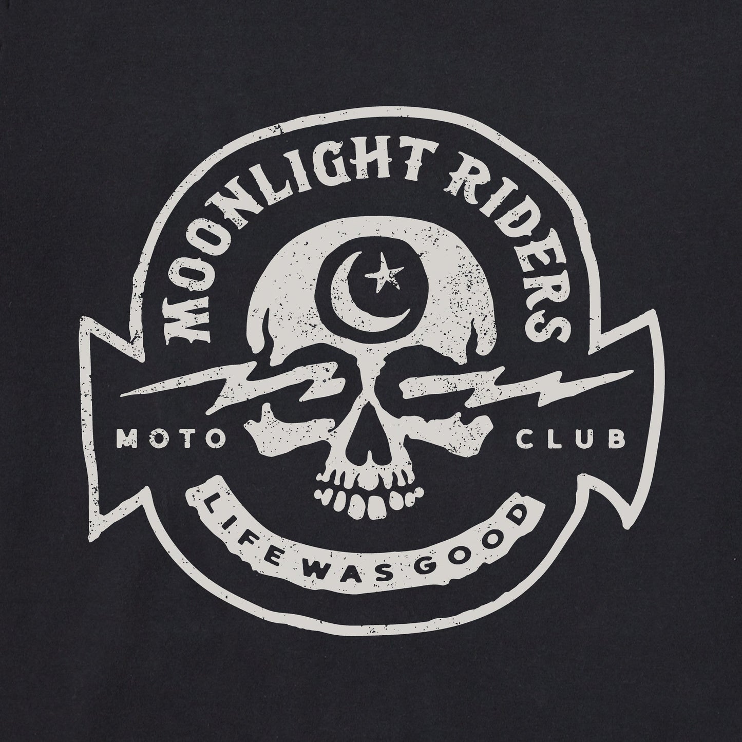 Men's Moonlight Riders Moto Club Short Sleeve Crusher Tee