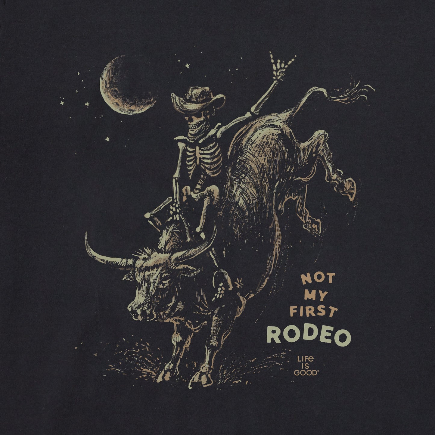Men's Not My First Rodeo Skeleton Short Sleeve Crusher Tee