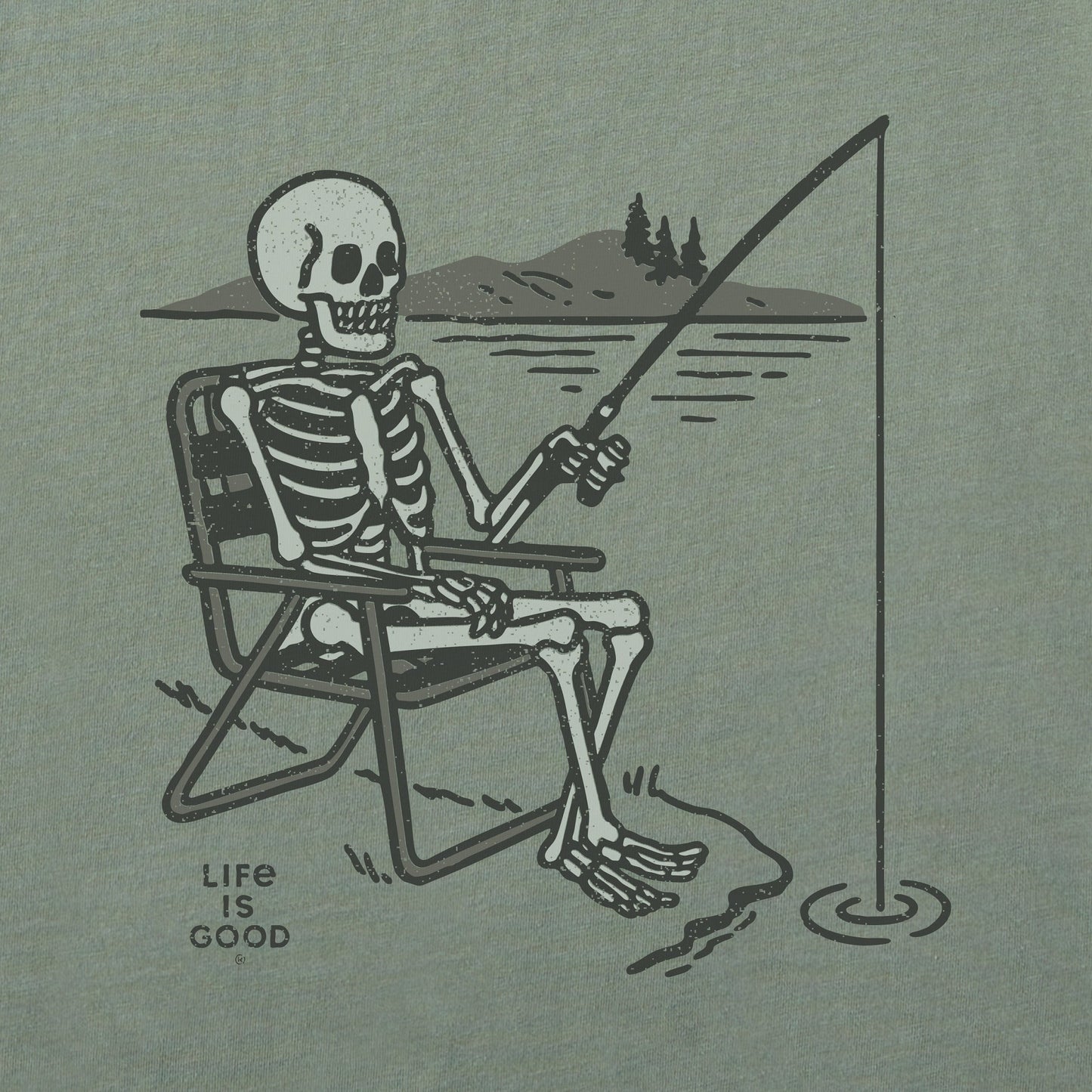 Men's Fishing Skeleton Short Sleeve Crusher Tee