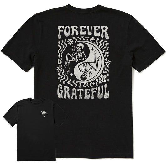 Men's Forever Grateful Yin Yang Short Sleeve Crusher Tee